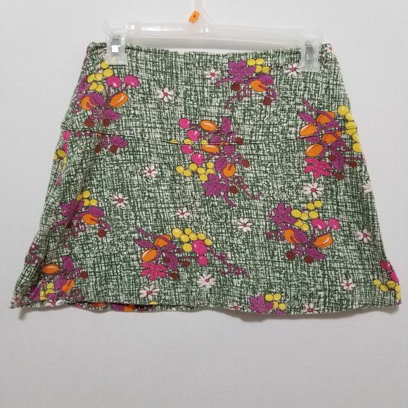 Free People skirt Small daisy floral cherry grape leaf print mini stretch summer - Picture 2 of 14